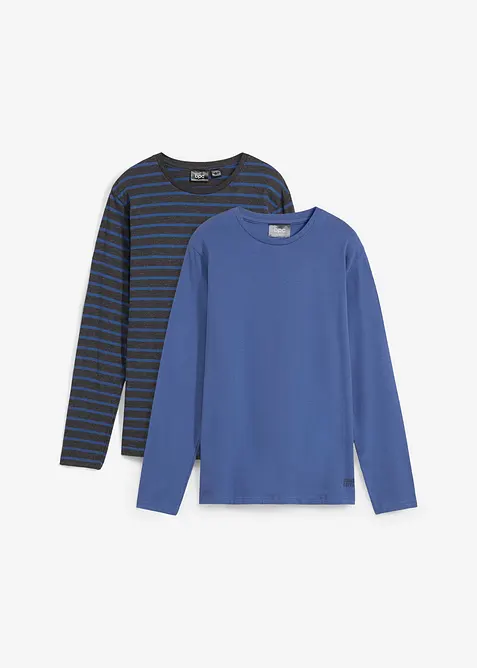 Langarmshirt aus reiner Bio-Baumwolle (2er Pack), bonprix