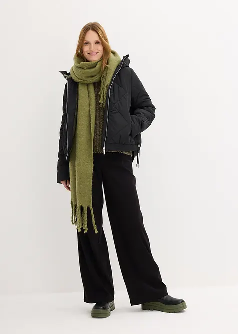 Kurze Steppjacke mit Futter in Kontrastfarbe, bonprix