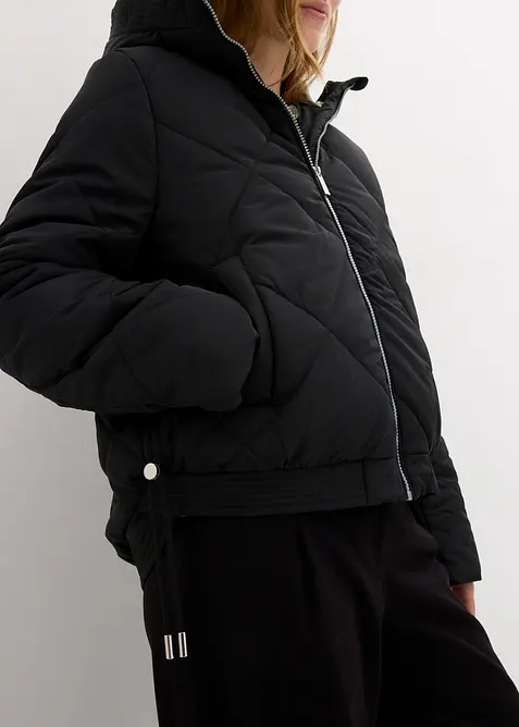 Kurze Steppjacke mit Futter in Kontrastfarbe, bonprix