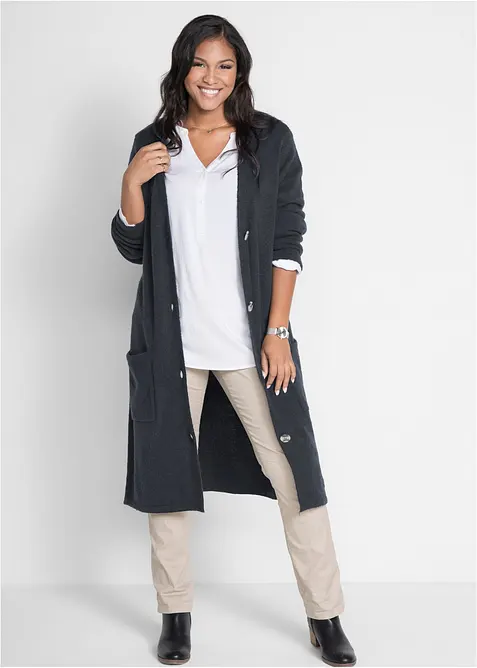 Strickmantel mit aufgesetzten Taschen, bonprix