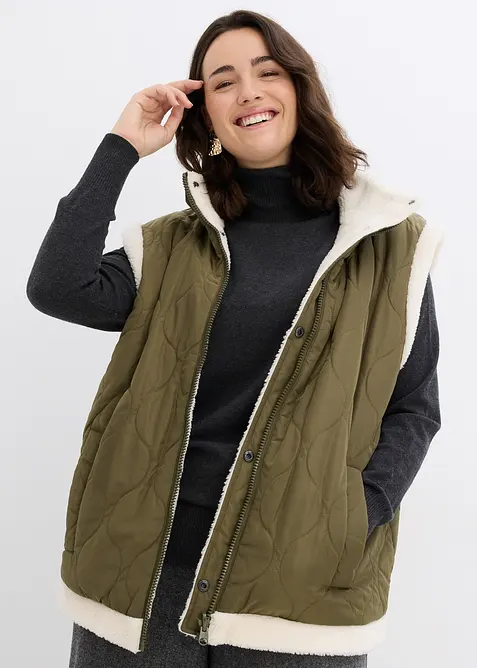 Gilet sans manches réversible en sherpa, bonprix