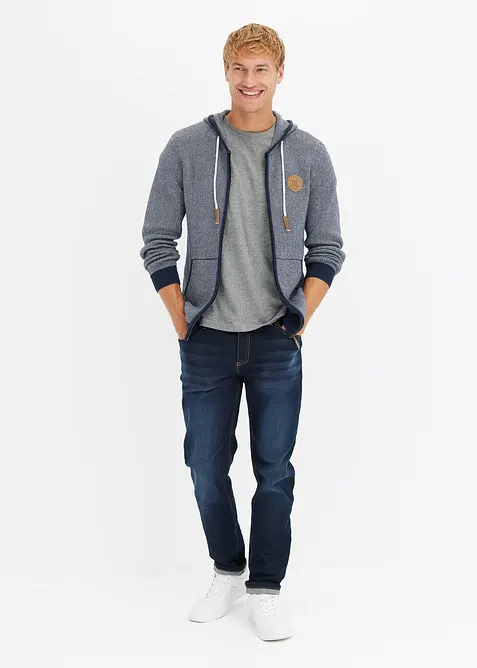 Strickjacke mit Kapuze aus reiner Baumwolle, bonprix