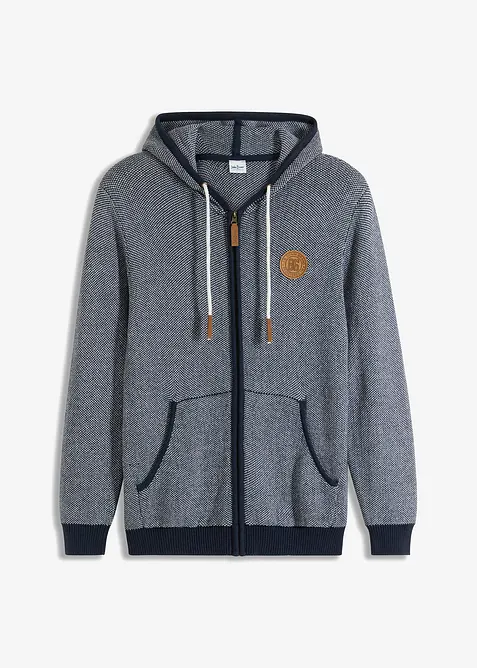 Strickjacke mit Kapuze aus reiner Baumwolle, bonprix
