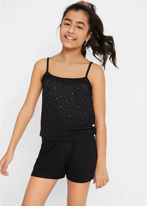 Combishort pour fille à rivets, bonprix