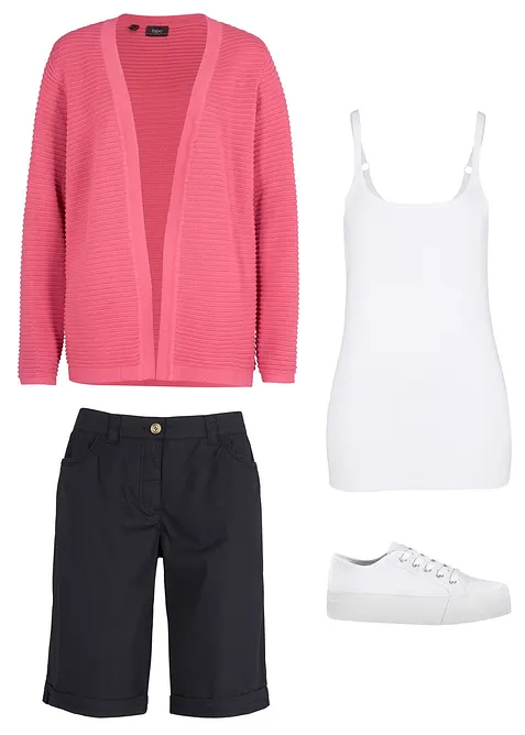 Baumwoll Papertouch-Bermuda mit Bequembund, bonprix