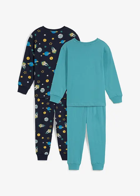 Lot de 2 pyjamas 100% coton, bonprix