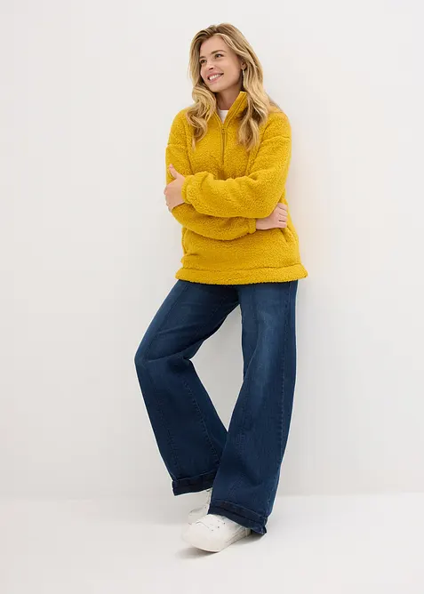 Fleeceshirt mit Stehkragen, bonprix