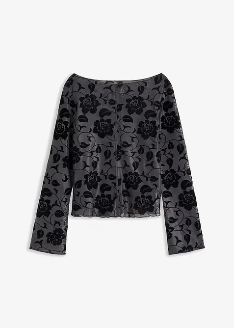 T-shirt manches longues légèrement transparent, bonprix