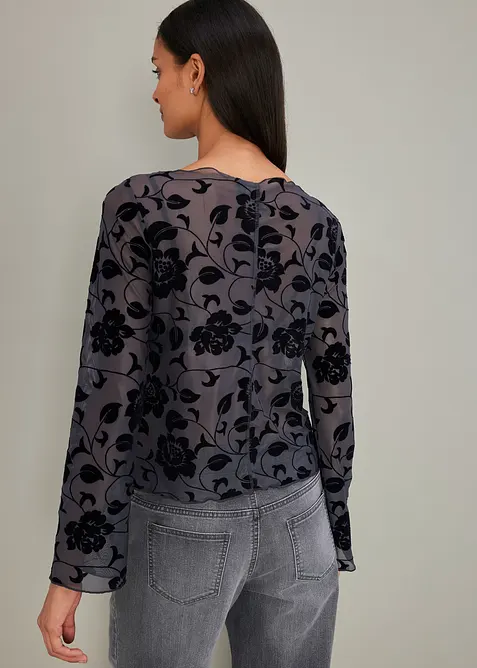 T-shirt manches longues légèrement transparent, bonprix