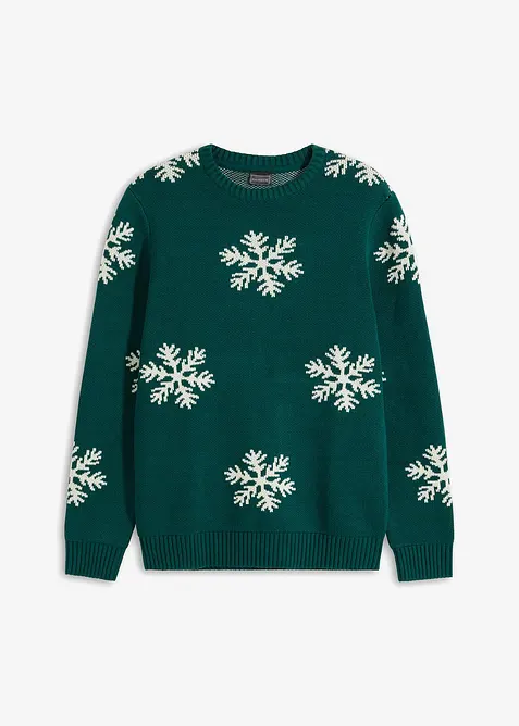 Pullover mit Winter-Motiv und recycelter Baumwolle, bonprix