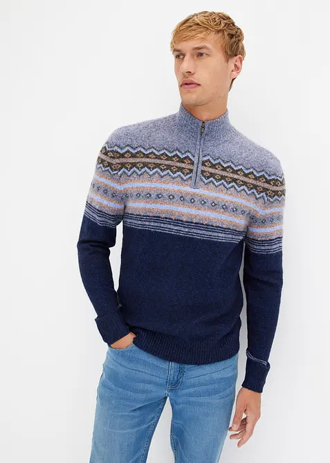 Norweger-Pullover mit Stehkragen, bonprix