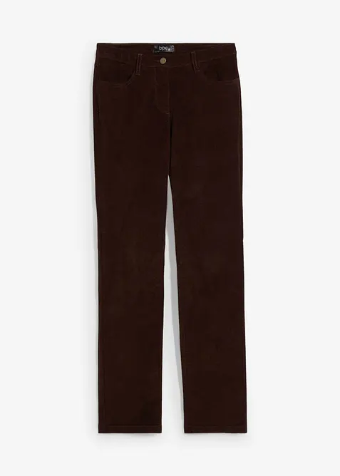 Pantalon droit en velours côtelé extensible, bonprix