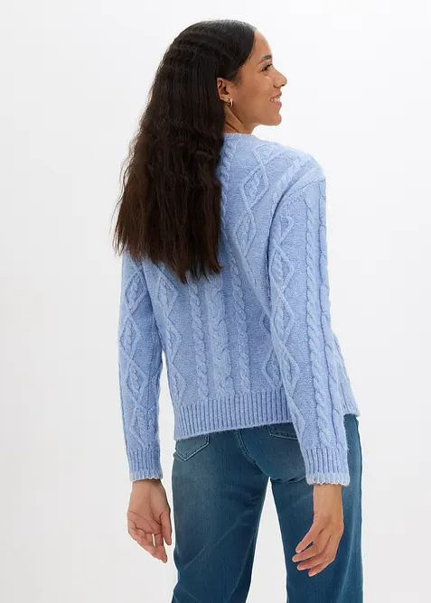 Grobstrick-Pullover mit Zopfmuster, bonprix