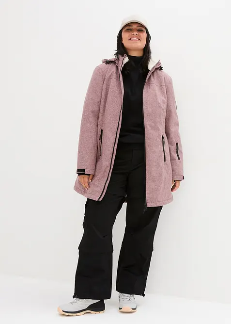 wasserdichte Funktions-Outdoor-Longjacke mit Teddyfleece, bonprix