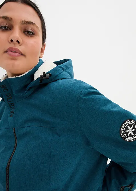 Veste longue outdoor imperméable, doublée sherpa, bonprix