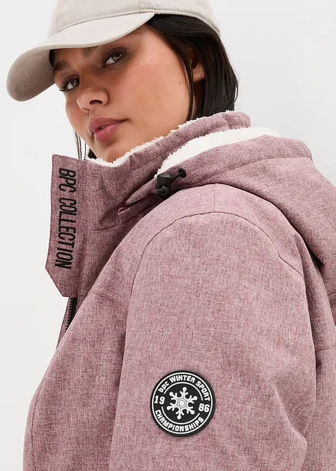 wasserdichte Funktions-Outdoor-Longjacke mit Teddyfleece, bonprix