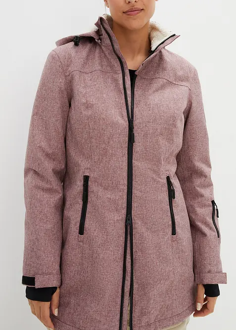 wasserdichte Funktions-Outdoor-Longjacke mit Teddyfleece, bonprix
