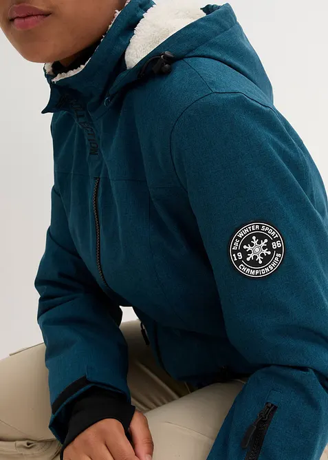 wasserdichte Funktions-Outdoor-Longjacke mit Teddyfleece, bonprix