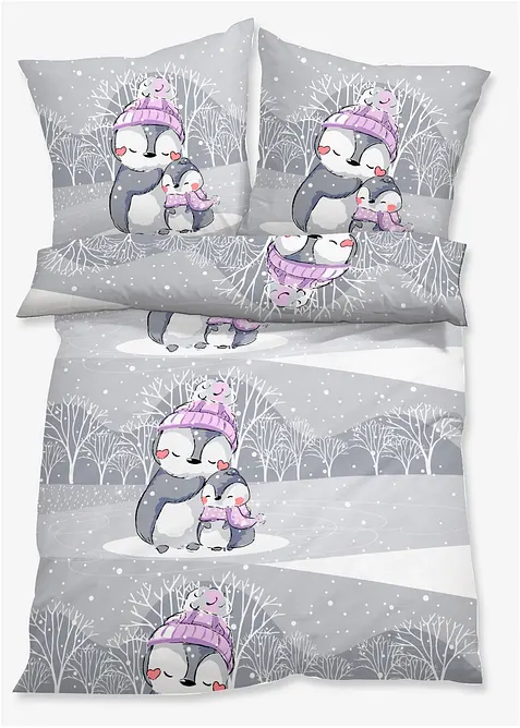 Parure de lit avec pingouins, bonprix