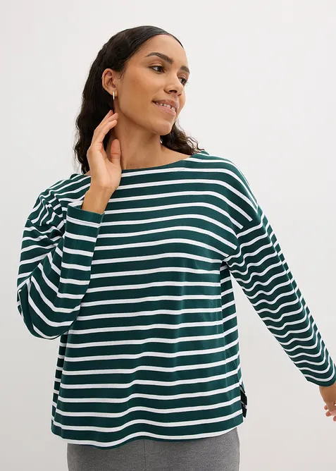 Langarmshirt aus reiner Bio-Baumwolle, (2er Pack), bonprix