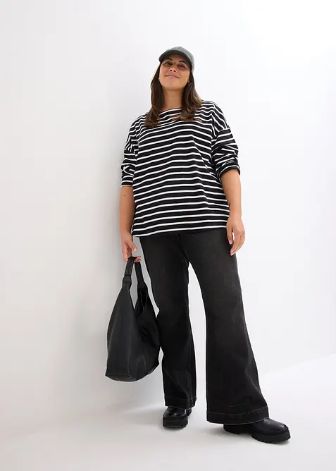 Lot de 2 T-shirts manches longues 100% coton, bonprix