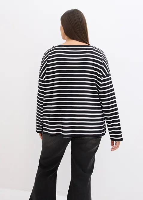 Lot de 2 T-shirts manches longues 100% coton, bonprix