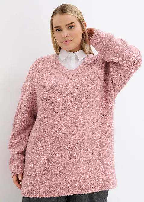 Pull en grosse maille &agrave; col en V, bonprix