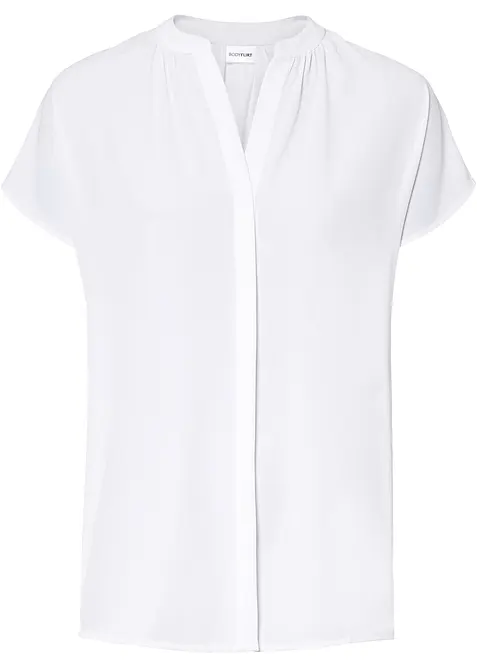 Kurzarmbluse mit verdeckter Knopfleiste, bonprix