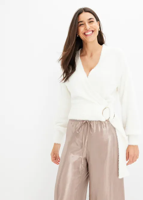 Wickelpullover mit Accessoire, bonprix