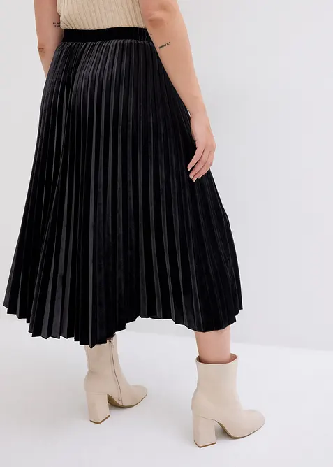 Pliss&eacute;e-Rock aus softem Samt, bonprix