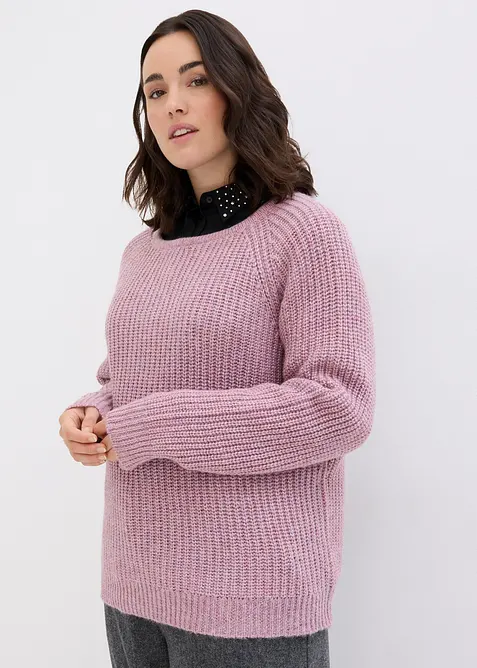 Grobstrickpullover mit Glanzgarn, bonprix