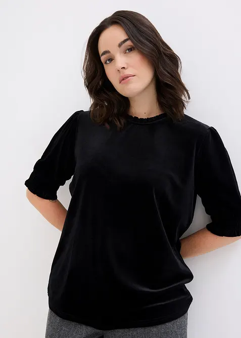 Shirt aus softem Samt, bonprix