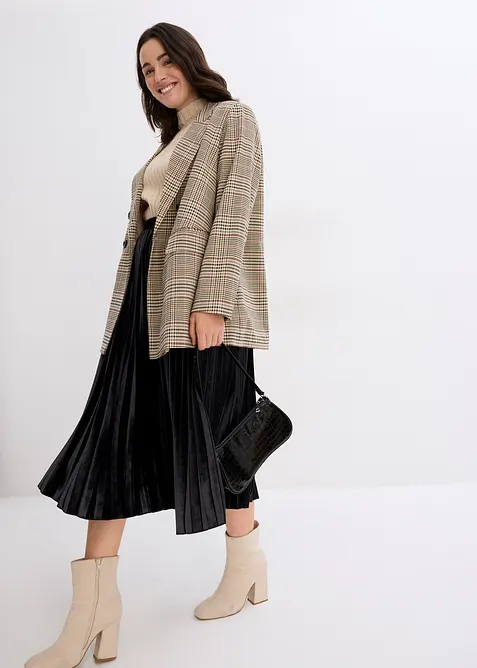 Pliss&eacute;e-Rock aus softem Samt, bonprix