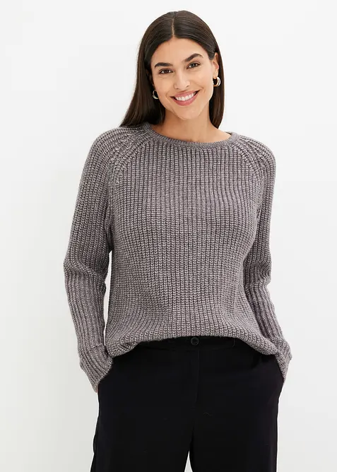 Grobstrickpullover mit Glanzgarn, bonprix