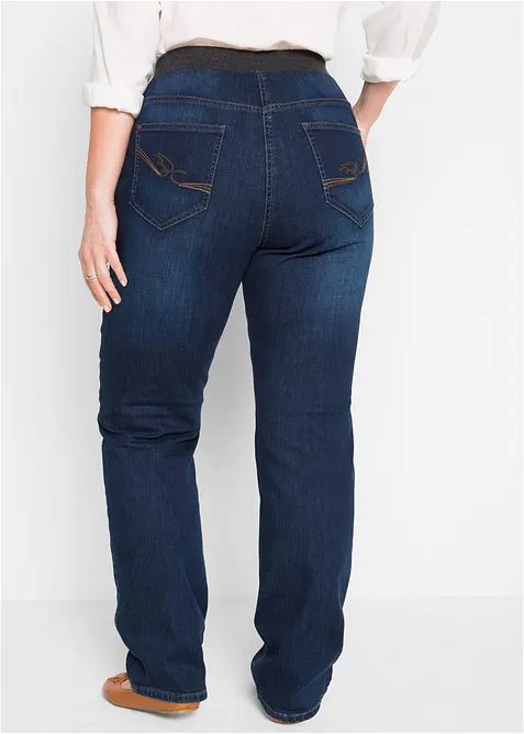 Jean boyfriend taille mi-haute et élastiquée, bonprix