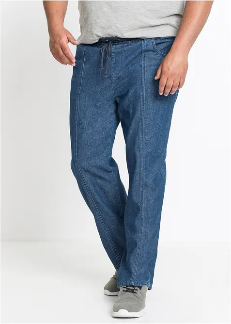 Pantalon taille extensible classique en coton léger, droit, bonprix