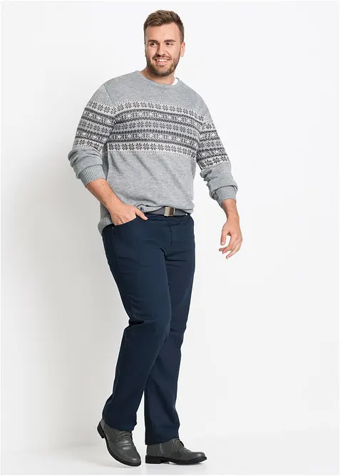 Pantalon extensible regular à doublure chaude en flanelle, droit, bonprix