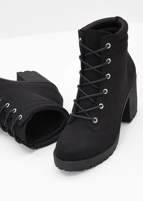 Bottines à lacets et talon carré, bonprix