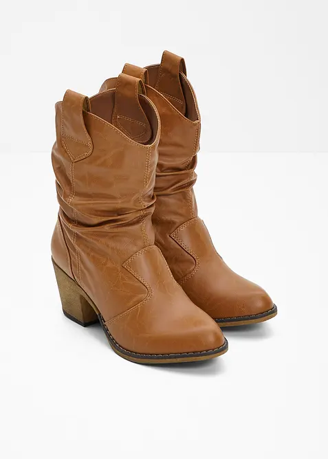 Cowboy-Boots mit Raffung, bonprix