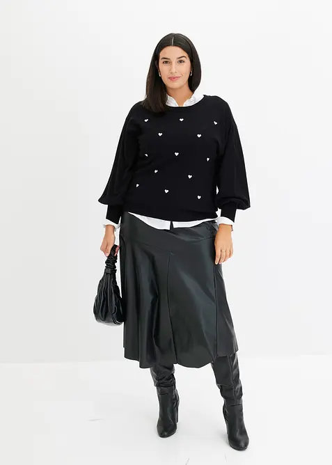 Pull en fine maille de viscose mélangée, bonprix