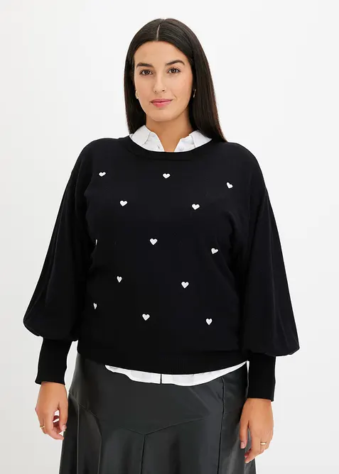Pull en fine maille de viscose mélangée, bonprix