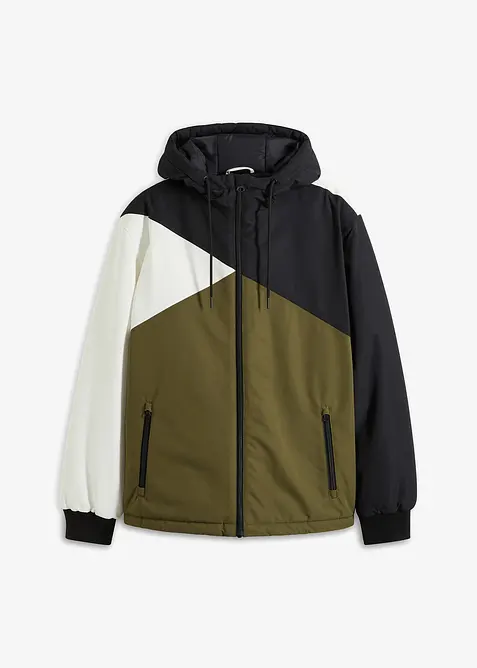 Veste d’hiver tricolore à capuche, bonprix