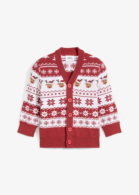 Gilet en maille enfant avec motif de No&euml;l, bonprix