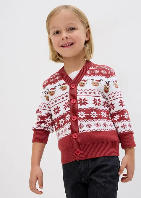 Gilet en maille enfant avec motif de No&euml;l, bonprix