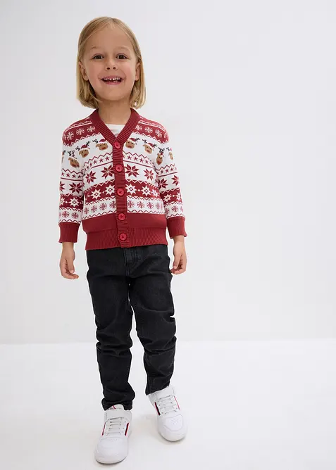 Gilet en maille enfant avec motif de No&euml;l, bonprix