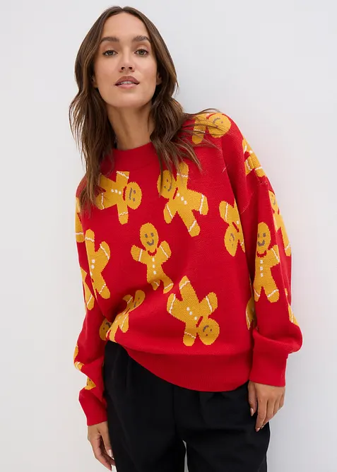 Feinstrickpullover mit Rundhals, oversized, bonprix