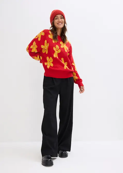 Feinstrickpullover mit Rundhals, oversized, bonprix