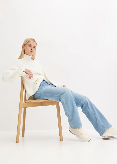 Jean droit taille haute, extensible, bonprix