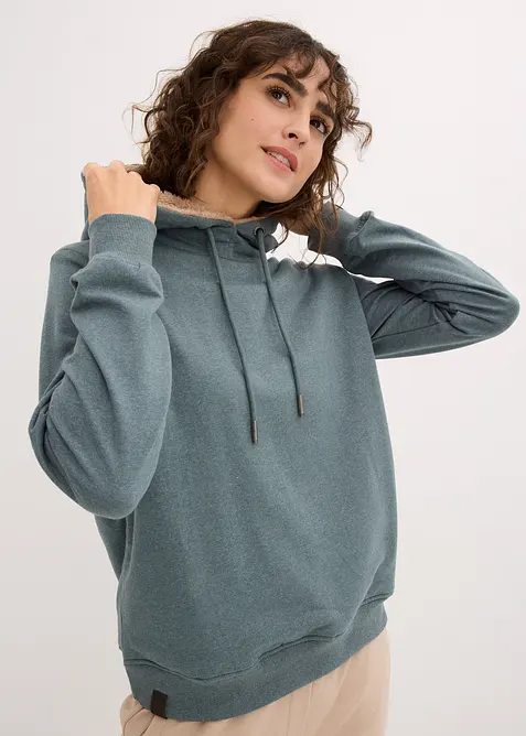 Sweat à capuche chaud avec doublure peluche, bonprix