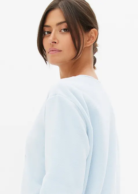 Loungewear Fleece Nachthemd mit Applikation, bonprix